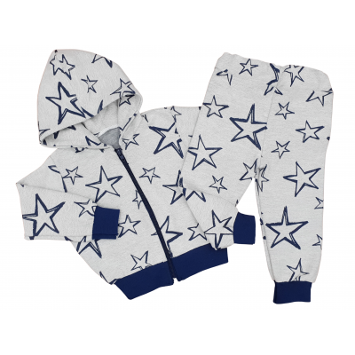 Komplet dziecięcy bluza z kapturem+spodnie gwiazdki